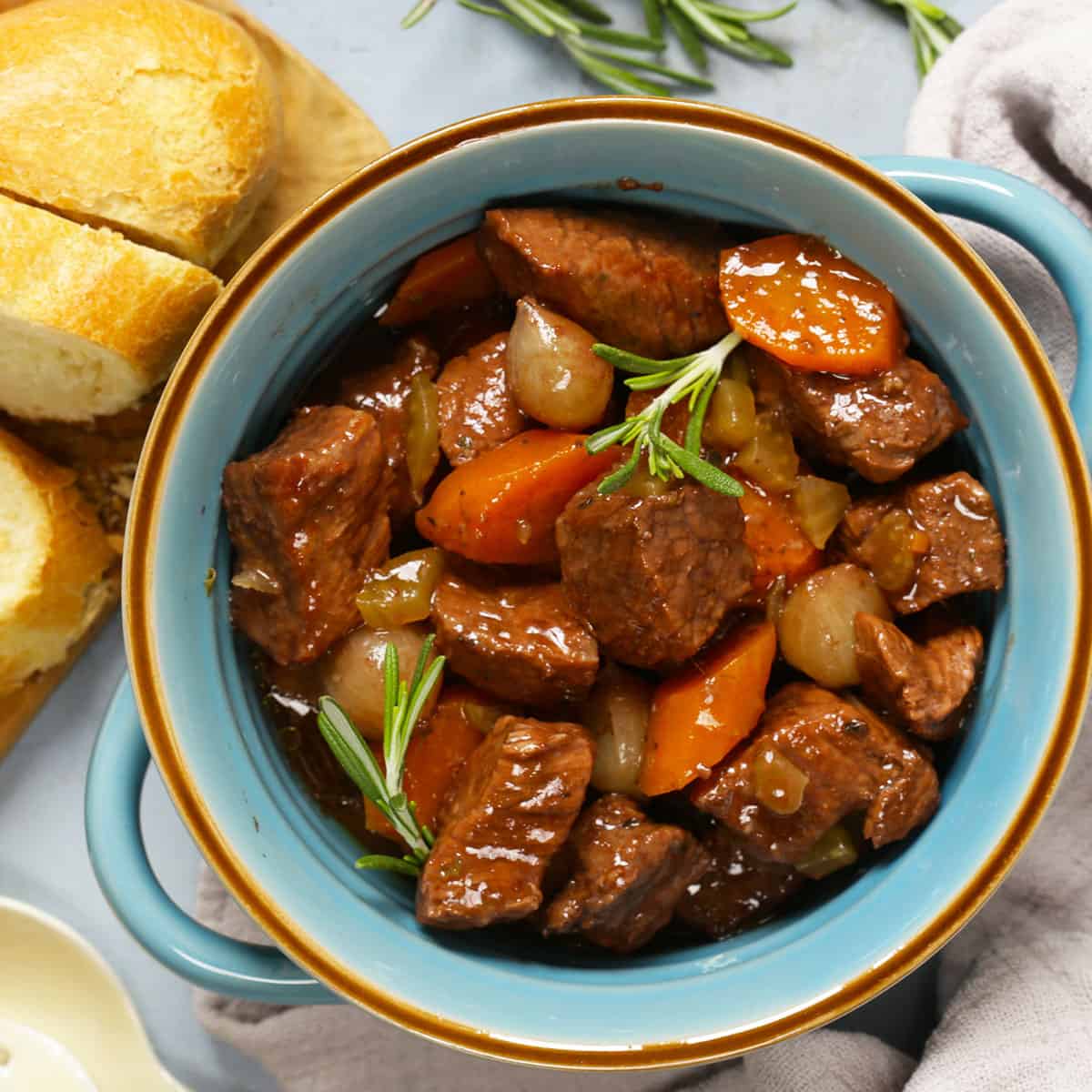 Sun Oven beef stew in a bowl